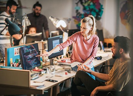 People working in an office